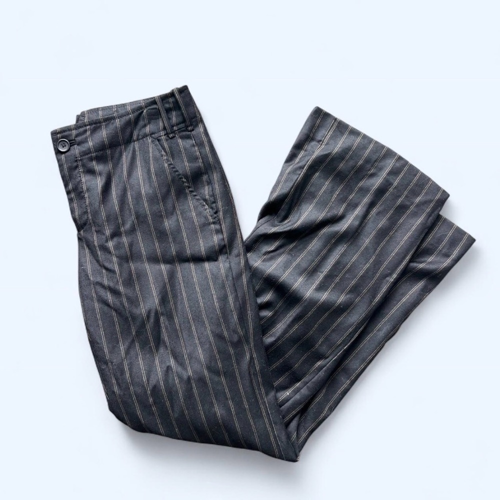 Banana Republic wool pinstripe wide leg trousers